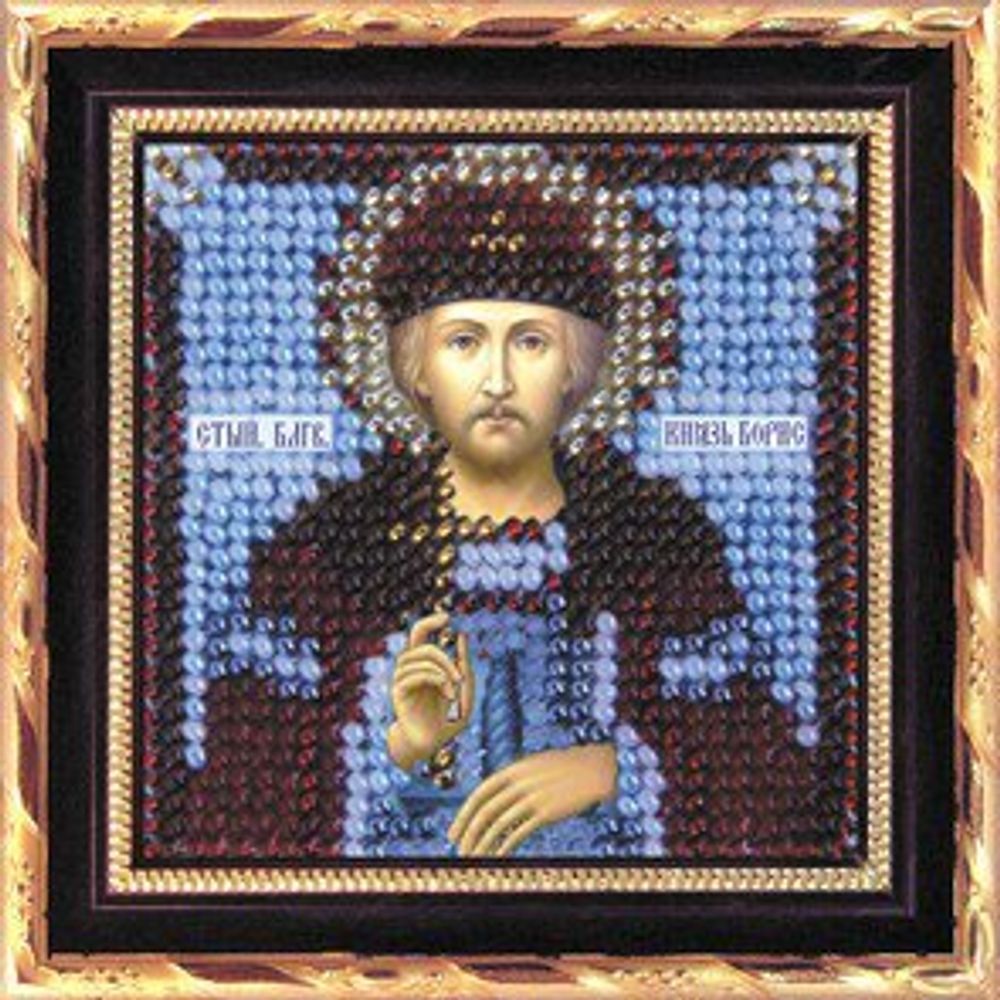 Рисунок для вышивания Вышивальная мозаика (ткань), 4121 Икона Св. Князь Борис 6,5х6,5 см