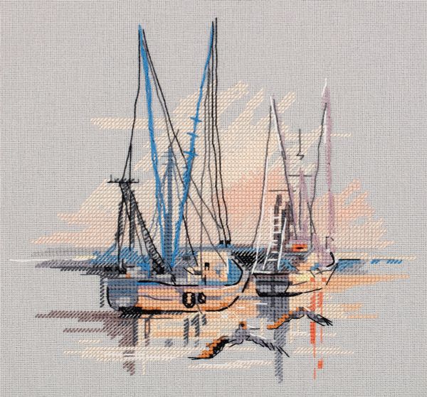 Набор для вышивания нитками Panna, Бухта Чарлстона, 20,5х18,5 см