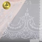 Кружево на сетке широкое 230 мм, диз. 232, цв.01 белый уп. 13.71 м, Kruzhevo