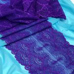 Кружево эластичное (стрейч) 8034 195мм цв.A0507 фиолетовый неон, 10 м, Kruzhevo