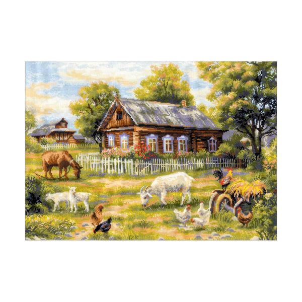 Набор для вышивания нитками Риолис, Деревенский полдень, 50х35 см