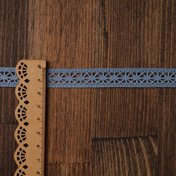 Кружево вязаное (тесьма) 15 мм / 10 метров, 15.01.099 цв.23 голубой, 10 м, Kruzhevo