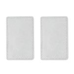 Заплатки пришивные из замши прямоугольник 8х12.7 см, с перфорацией, 2 шт, 100% кожа, 25 серо-белый, 59123