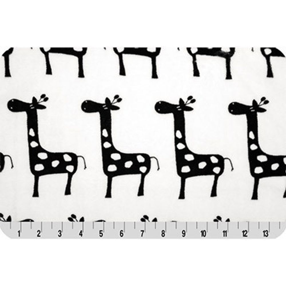 Плюш (ткань) Peppy Mockingbird Cuddle 440 г/м², 48х48 см, premier giraffa snow/black