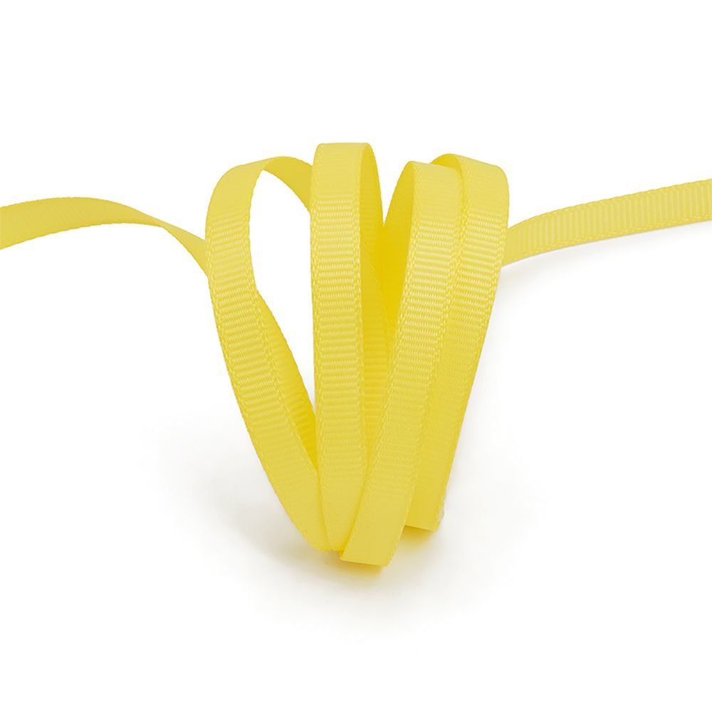 Лента репсовая (в рубчик) 6.0 мм / 27.42 метра, 640 желтый