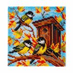 Набор для вышивания бисером Кроше (Радуга бисера) Т29_5206, Синички 14х14см