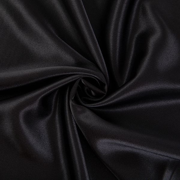 Ткань блузочная Poly satin 100 г/м², 45х45 см, черный, Gamma PSS-001