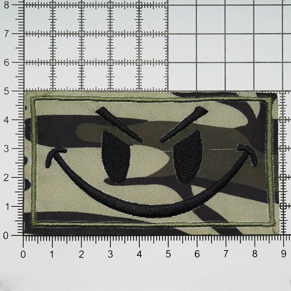 Термоаппликация Прямоугольник с улыбкой 90х50мм (Khaki (хаки)), 2 шт, LA563