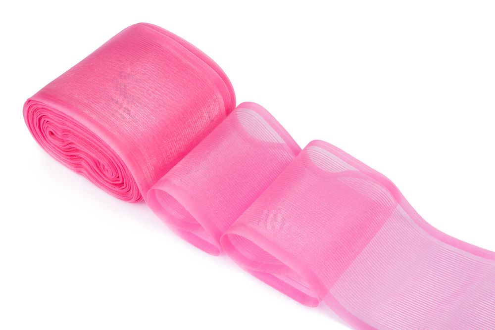 Лента капроновая (органза) для бантов 75-80.0 мм / 25±1 метров, розовый, Gamma С 3622, Gamma С 3622