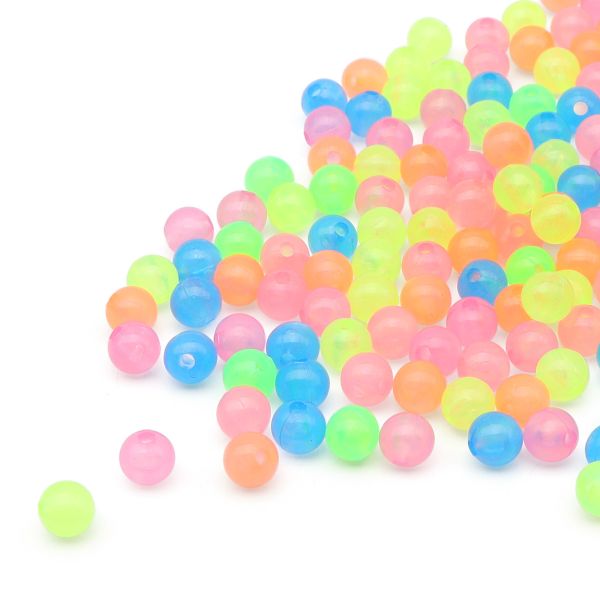 Бусины пластик набор светящиеся в темноте, пластик, 6 мм, цветной микс, 20г, Astra&Craft, 2006