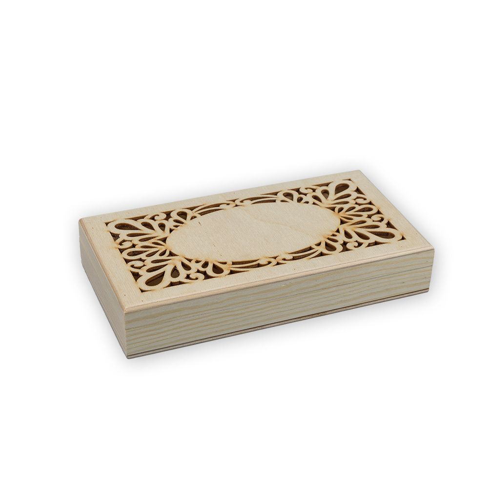 Заготовка деревянная Купюрница с резной крышкой, сосна, 18.5х9.5х3 см, ВД-470 Mr.Carving