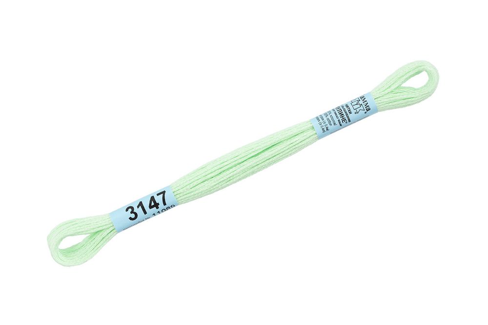 Мулине Gamma 100% хлопок, цв.3147 бл.салатовый, 24 мотка по 8 метров