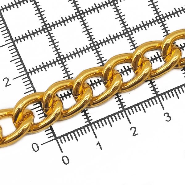 Цепь алюминиевая 14,2х10,3 мм, 10 м, золото