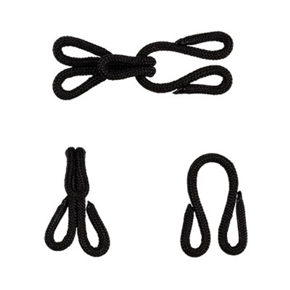 Крючок шубный обтяжной 15 мм, 10 шт, 02 черный, Gamma