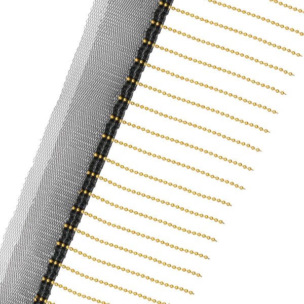 Бахрома отделочная металлическая 65.0 мм, / 9.14 метра, черный/золото