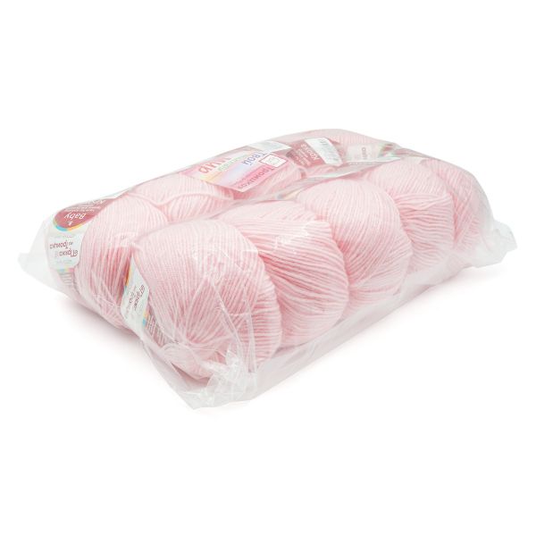 Пряжа Троицкая Кроха / уп.10 мот. по 50 г, 135 м, 180 светлая бегония