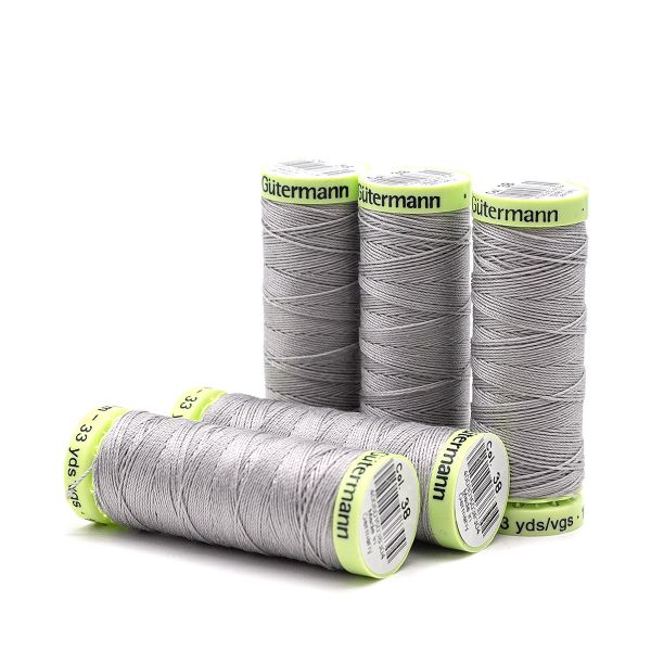 Нитки отделочные Gutermann Top Stitch, 30м, 038 св.серый, 5 катушек