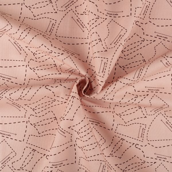 Ткань для пэчворка Peppy Век моды, отрез 50х55 см, 146 г/м², ВМ-05 розовый, Peppy