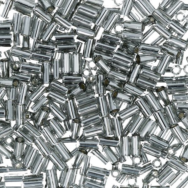 Бисер Toho Bugle 3 (3 мм), 25 г (5х5 г), 0029 т.серебристый