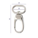 Карабин металл 20.0 мм (50х25 мм), 10 шт, 04 никель, Gamma GH 117/20/10