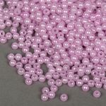 Бусины пластик (перламутр) ⌀4 мм, цв.092 сиреневый уп.50г (1500 шт), Magic4Hobby