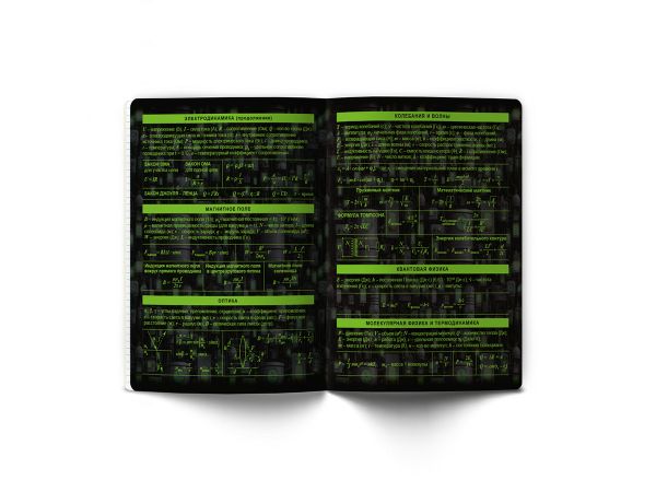 Тетрадь со справочным материалом Эволюция, глянцевая ламинация, A5+ 48 л. на скобе 65 г/м², белизна 100%, 10 шт, клетка, 00883 Физика, Светоч 48Т5