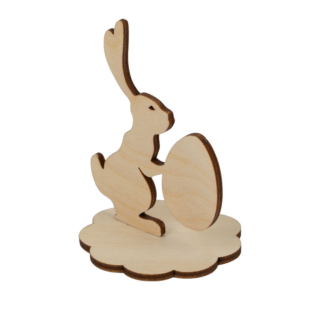 Заготовка из фанеры на подставке, 6х9.5х9 см, зайчик 1, Mr.Carving КЛ-01