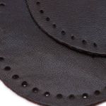 Заплатки пришивные из кожи, круг ⌀6см с перфорацией, 2 шт, 100% кожа, 03 темно-коричневый, 9111