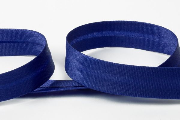 Косая бейка атласная 15 мм / 132±1 метра, №050 синий, Gamma GK-15P