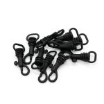 Карабин металл 10.0 мм (33х14 мм), черная резина, 10 шт