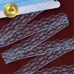 Кружево отделочное в стиле "трикотаж" 20 мм, диз. 280, цв.05 голубой, уп. 27,4 м