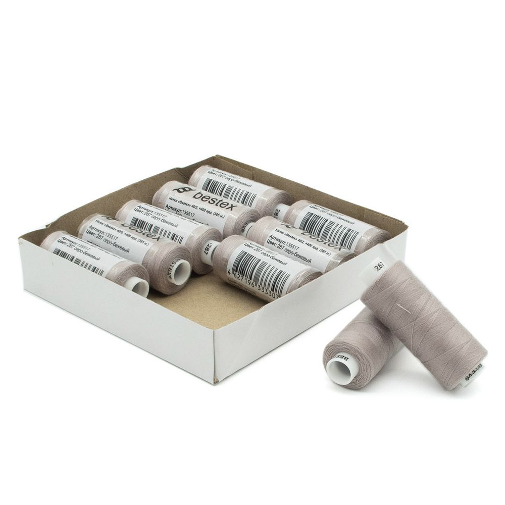 Нитки швейные бытовые Bestex 40/2, 365 м (400 ярд) / 10 кат., 287 пастельная орхидея