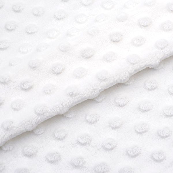 Плюш (ткань) Sovushka Minky dot 280 г/м², 45х50 см, ворс 2,5мм, белый, 615622-2