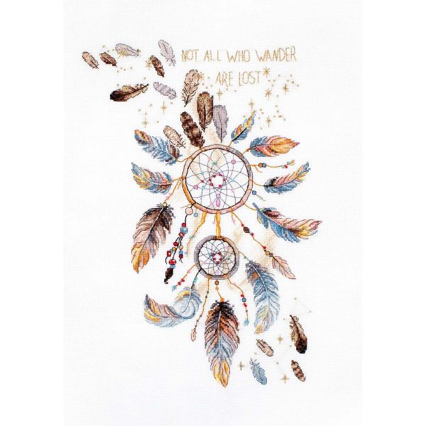 Набор для вышивания нитками LetiStitch, Ловец снов 32х23см