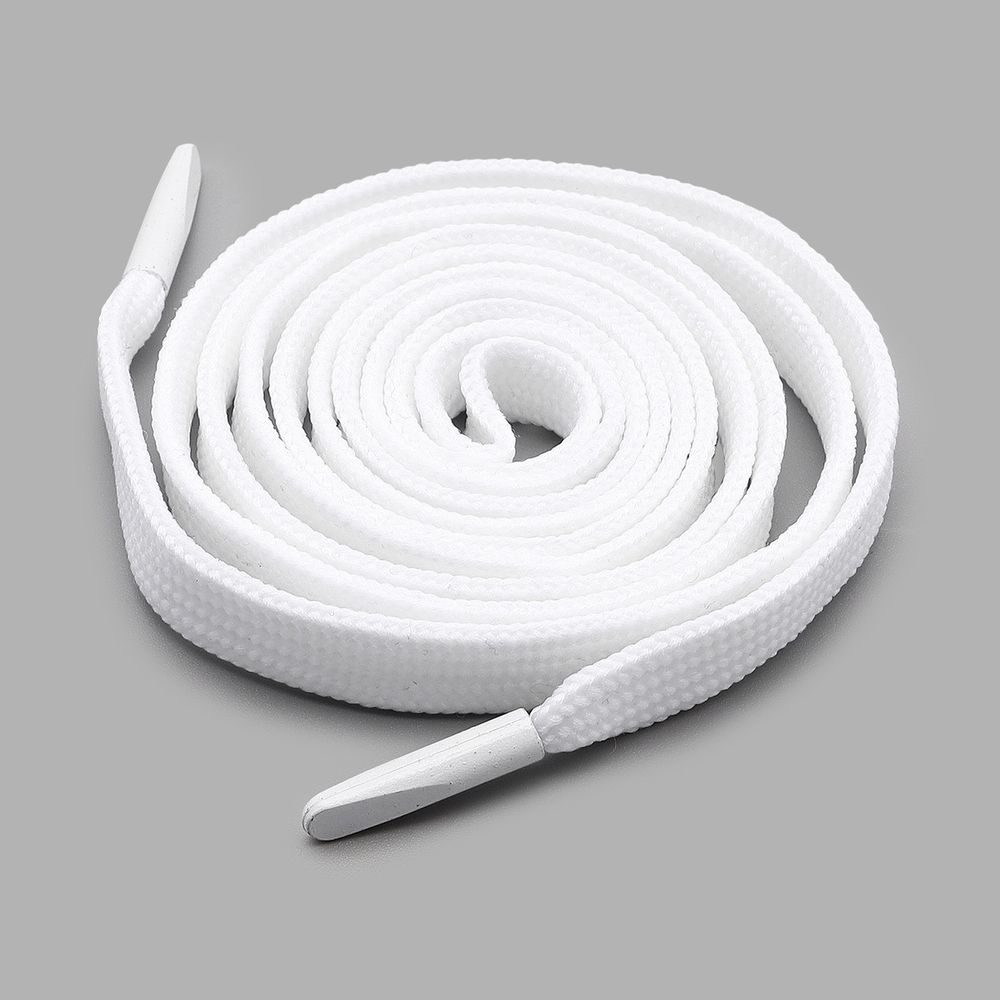 Шнурки плоские с металлическим наконечником 10.0 мм / 130 см, 50 пар (100 шт), белый, 6220-0134