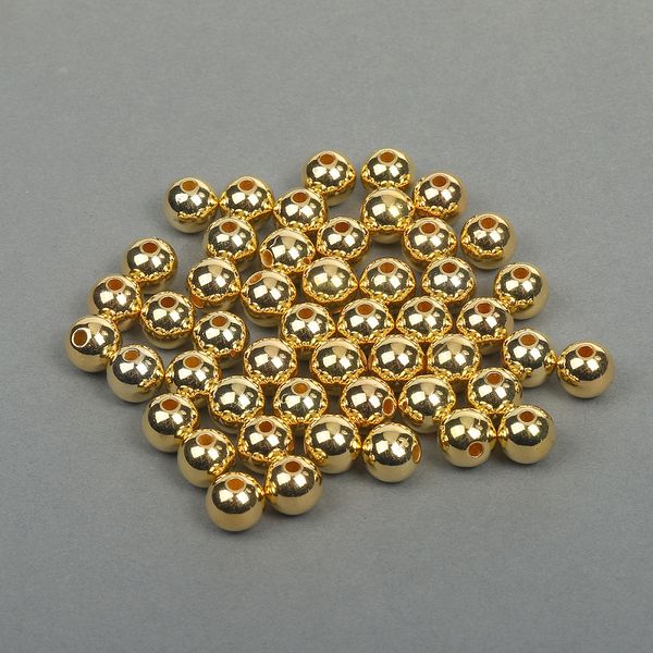 Бусины пластик ⌀10 мм, цв.золотой уп.50 г, Magic4Hobby