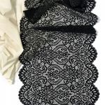 Кружево бельевое эластичное 240 мм / 25 м, 40992, цв.170 черный, Kruzhevo