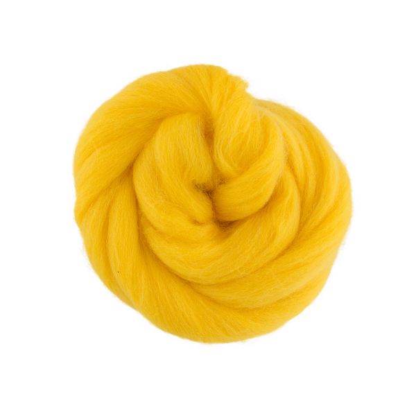 Шерсть для валяния (до 29 мкр), 50 г. 0591 желтый, Gamma TFS-050