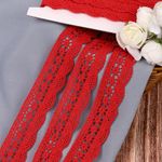Кружево вязаное (тесьма) 27 мм / 10 метров, хлопок, TBY.1005 цв.F162 красный, Kruzhevo