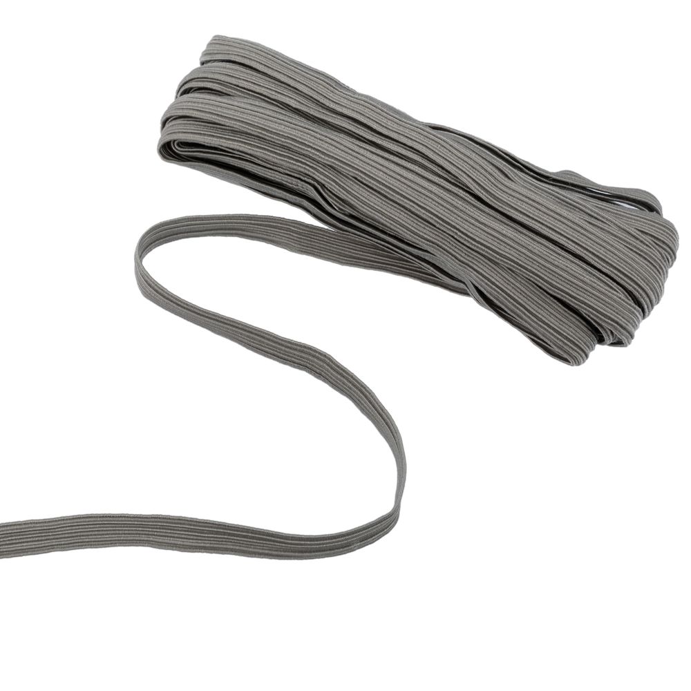 Резинка бельевая (стандартная) 10.0 мм, / 15х10 м плетеная, серый/ grey, Gamma С 3337