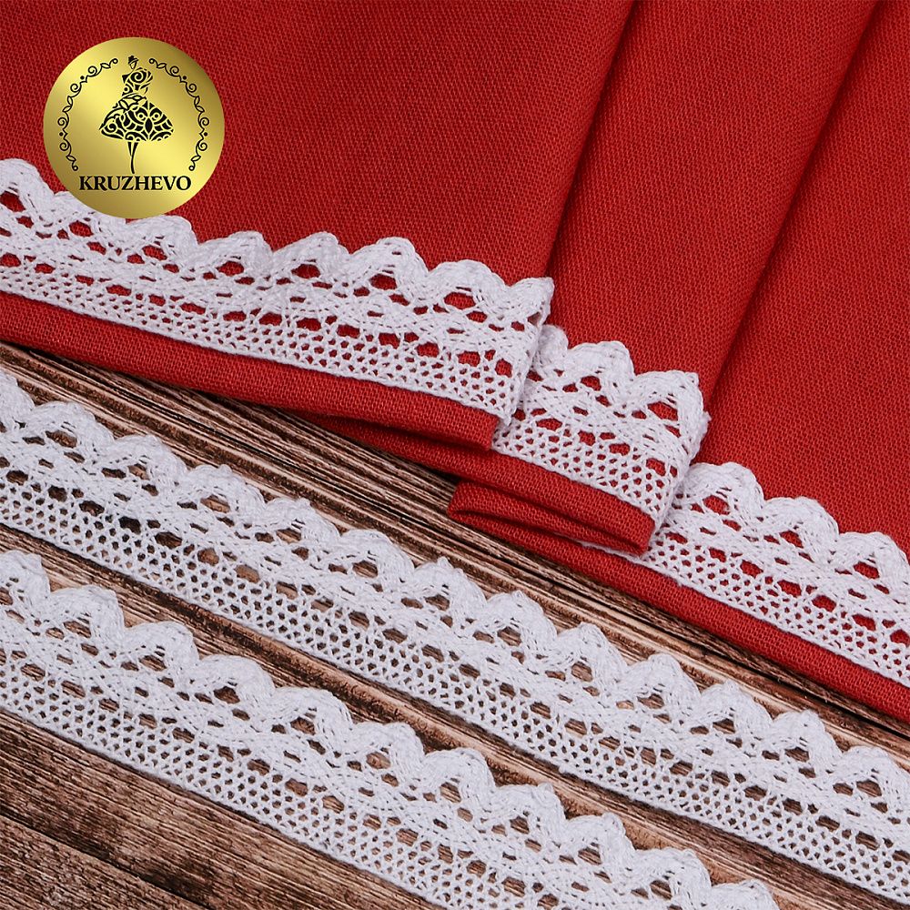 Кружево вязаное (тесьма) 30 мм, 6585 цв.02 белый, 25м, Kruzhevo