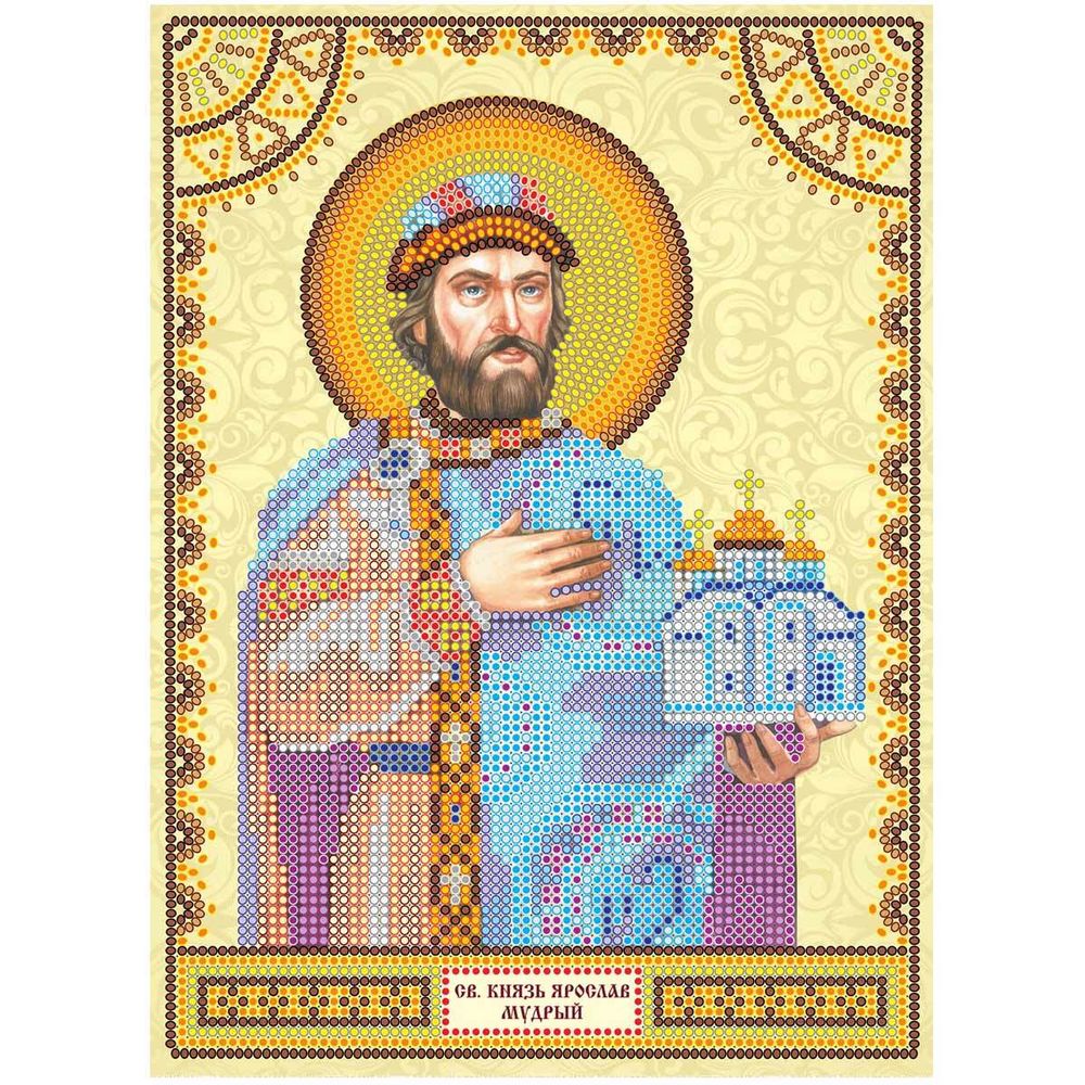 Рисунок для вышивания бисером Абрис Арт, Святой Ярослав 17х23см, ACK-106
