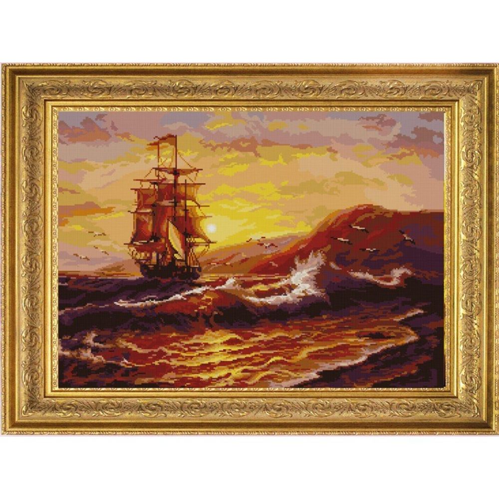 Рисунок для вышивания бисером Конек, 1246 На морских просторах 45х60 см