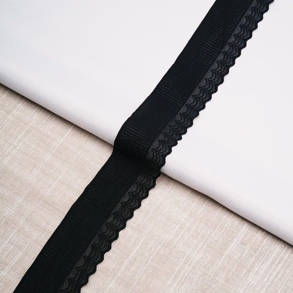 Кружево эластичное (стрейч) 40 мм / 13.72 метра, черный, 3AR3781