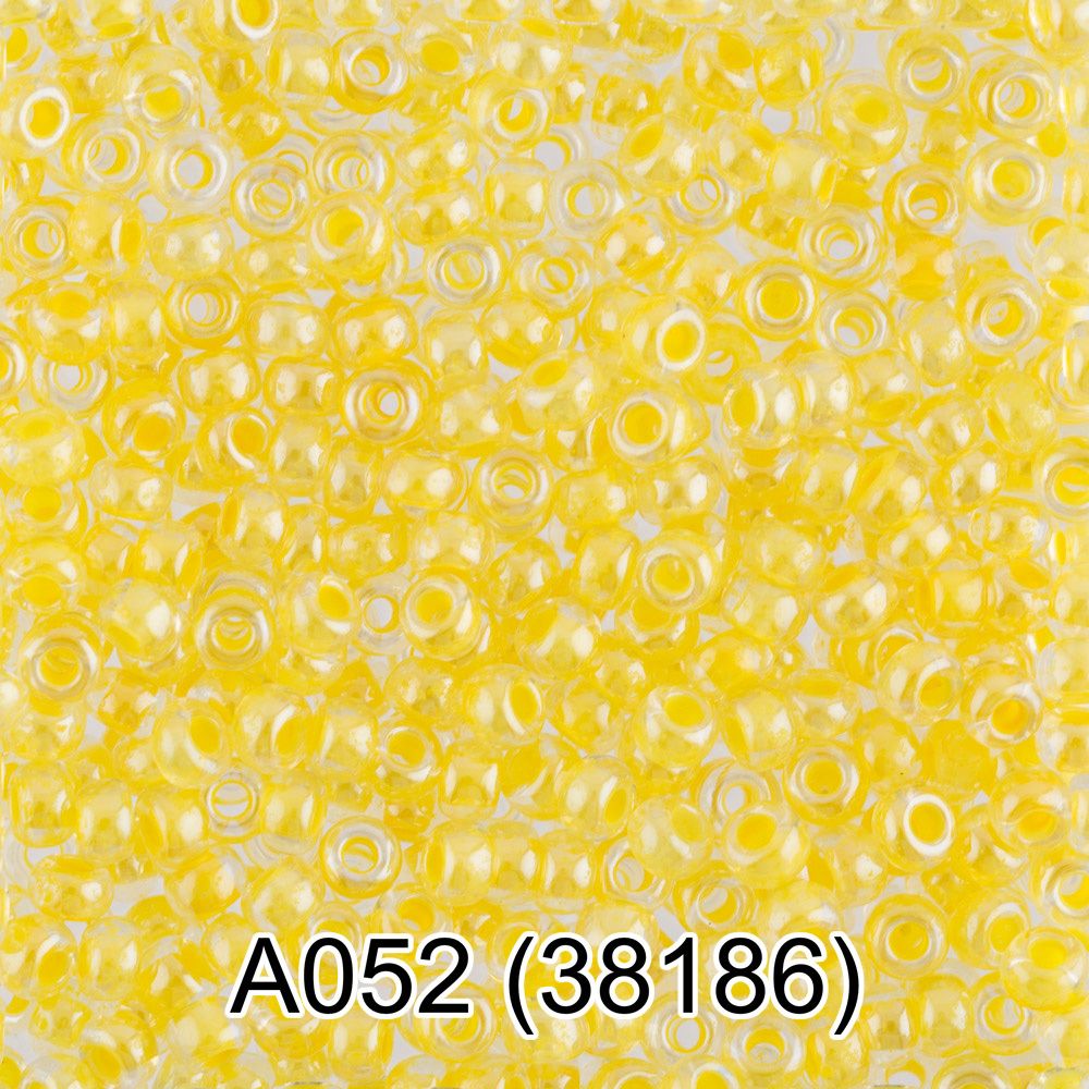 Бисер Preciosa круглый 10/0, 2.3 мм, 10х5 г, 1-й сорт, A052 желтый, 38186, круглый 1