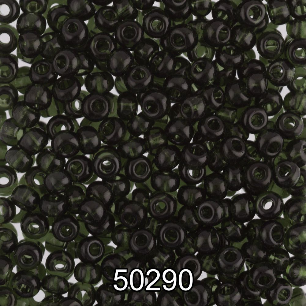 Бисер Preciosa 10/0 (2.3 мм), 500 г, 50290 (Ф188) т.зеленый