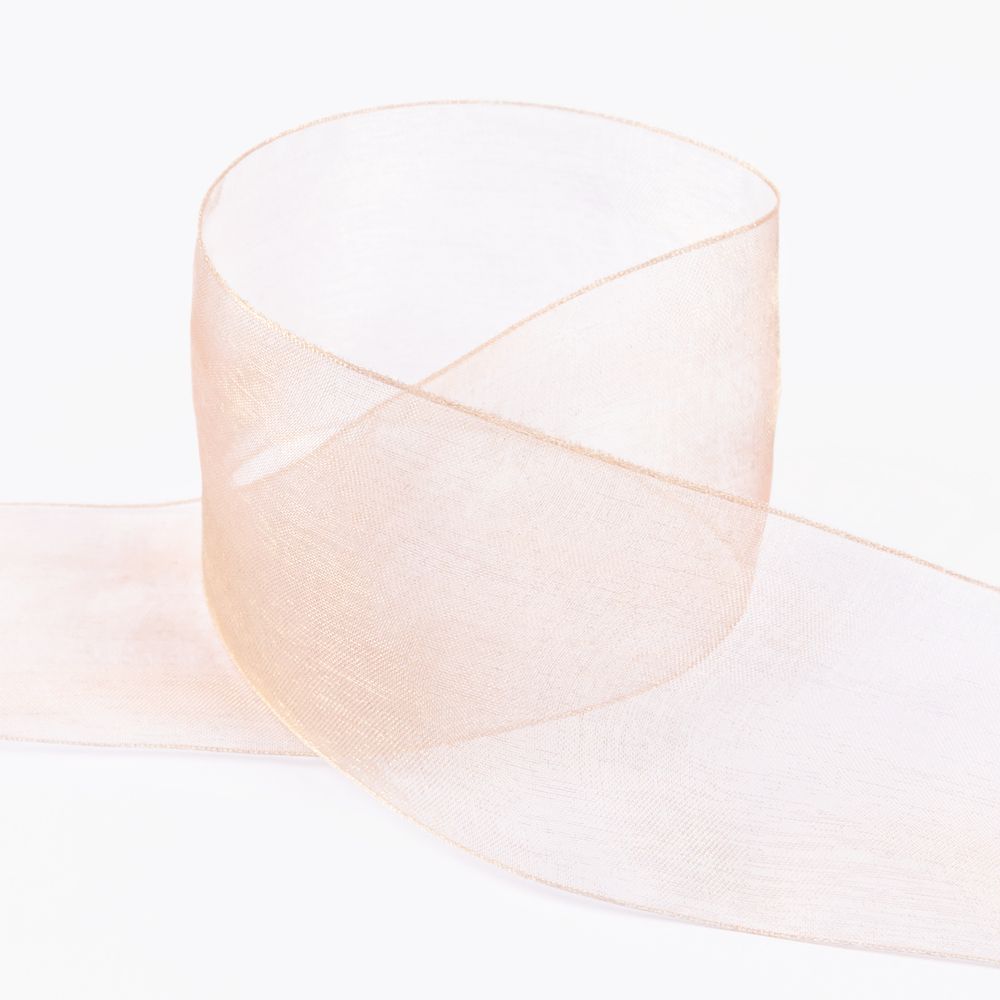 Лента капроновая (органза) 50.0 мм / 22.8±1 метра, 097 св. персиковый, Blitz OR-50