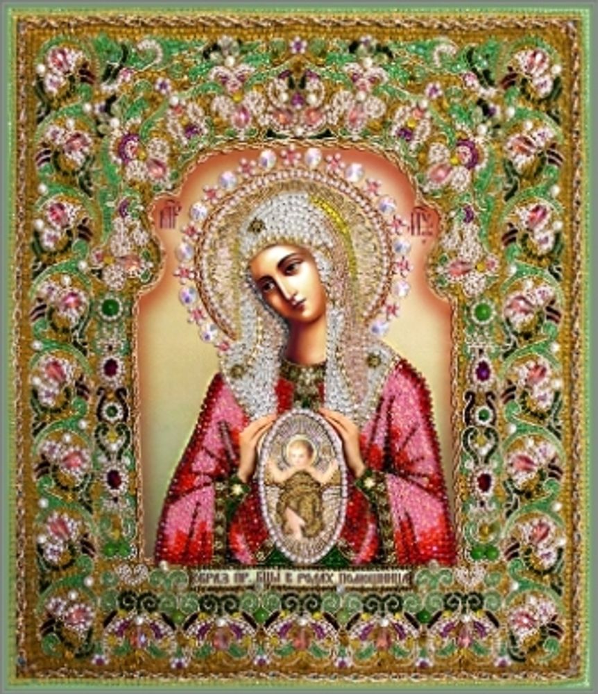 Образа в каменьях, Богородица Помощница в родах (Храмовая икона), 36х42,5 см