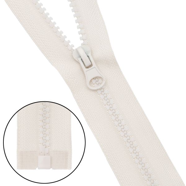 Молния трактор Т5 (5 мм) 1 зам., разъем., 55 см, 571 молочный, 10 шт