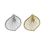 Филигранные элементы для бижутерии 2.7 см, лист, 4 шт, серебро, Zlatka FDP-003